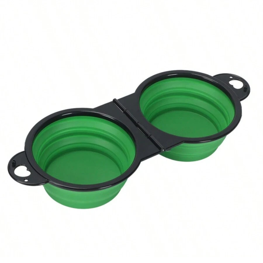 2-in-1 Collapsible Dual Pet Travel Bowl for Food and Water by PetZync