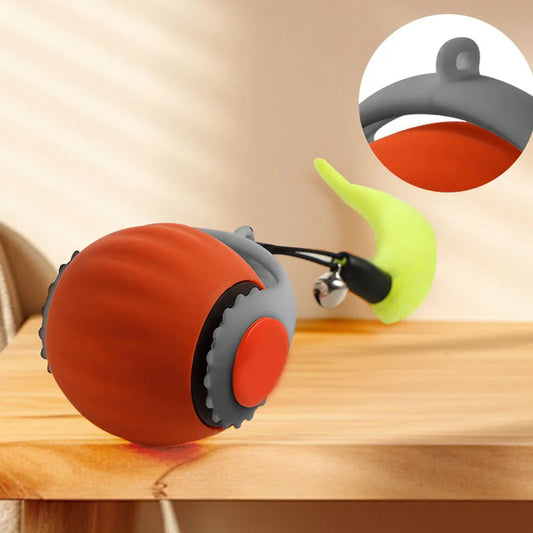 Rechargeable Interactive Rolling Cat Toy Ball with Teaser Tail by PetZync