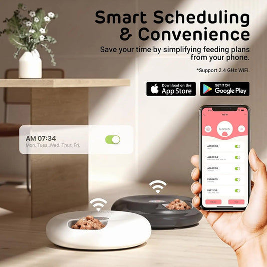 Smart WiFi Wet & Dry Pet Feeder with App Control and Ice Packs by PetZync