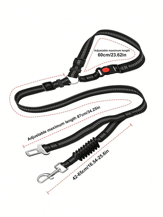 2-in-1 Adjustable Dog Car Seat Belt with Headrest Restraint by PetZync
