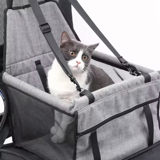 Foldable Pet Car Seat Hammock with Safety Harness for Dogs and Cats by PetZync