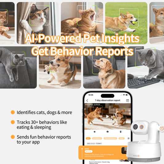 AI Pet Monitoring Camera with 2-Way Audio and Night Vision by PetZync