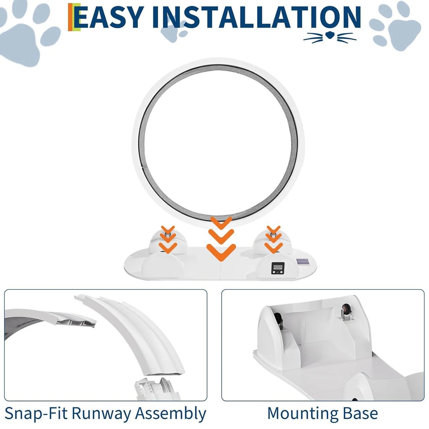 ABS Cat Exercise Wheel with Pedometer for Indoor Cats by PetZync