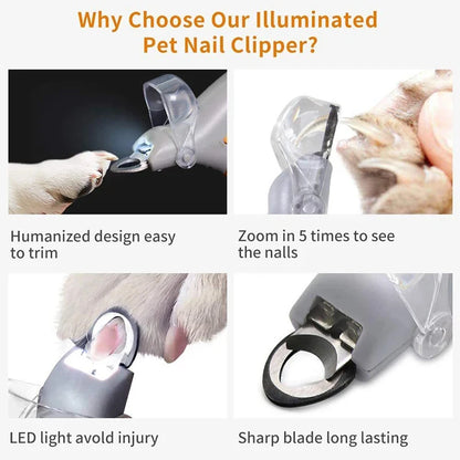 LED Pet Nail Clippers for Cats, Dogs and Small Pets by PetZync