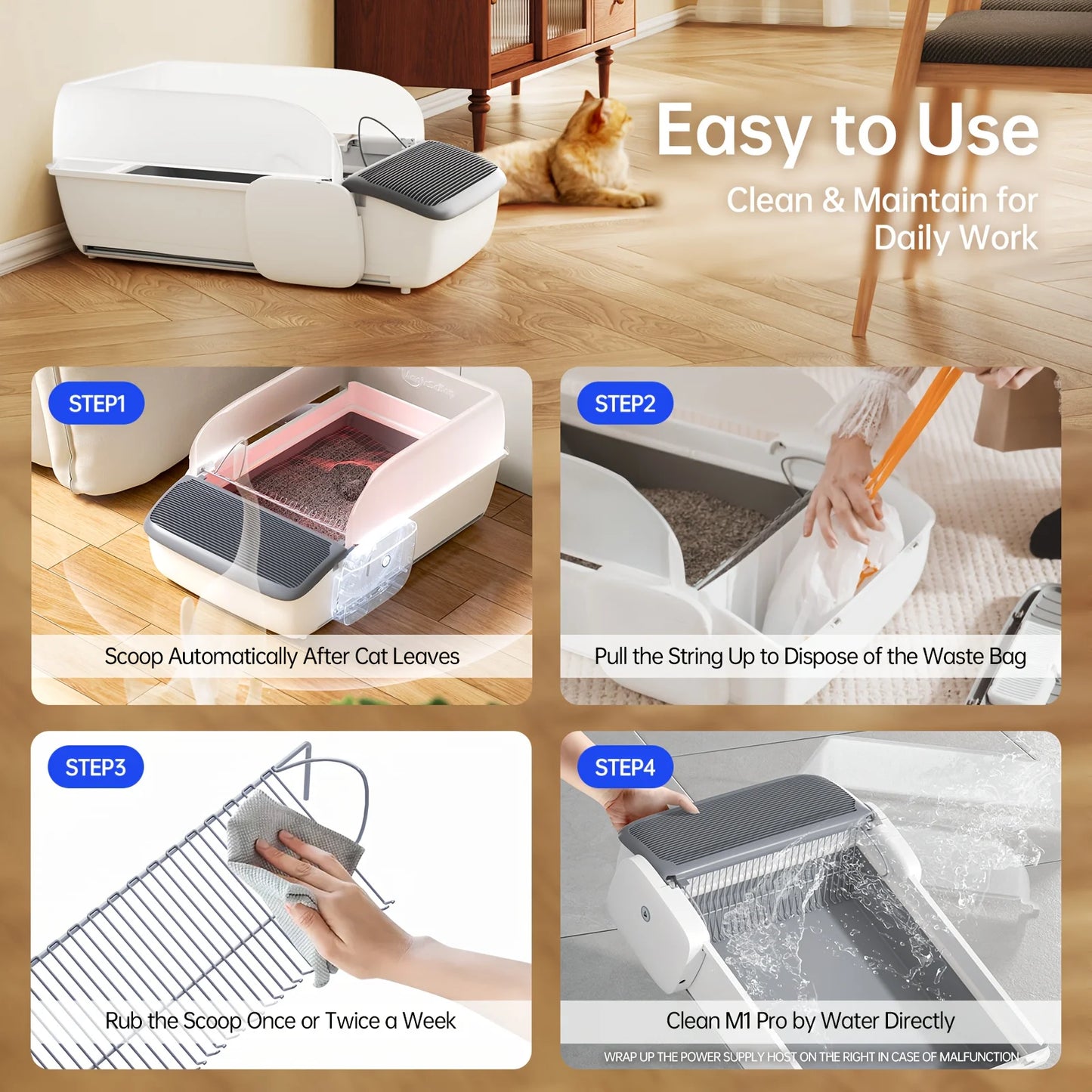 Self-Cleaning Automatic Cat Litter Box with App Control by PetZync