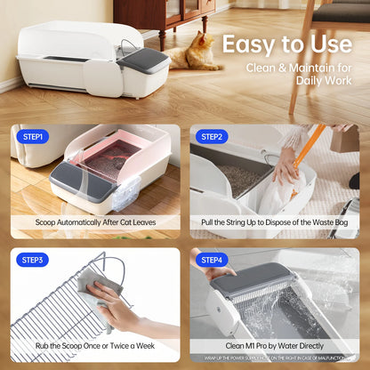 Self-Cleaning Automatic Cat Litter Box with App Control by PetZync