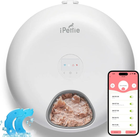 Smart WiFi Wet & Dry Pet Feeder with App Control and Ice Packs by PetZync