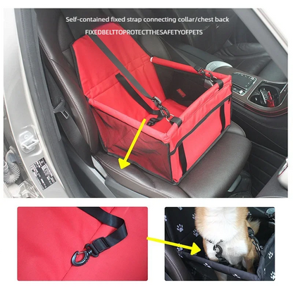 Foldable Pet Car Seat Hammock with Safety Harness for Dogs and Cats by PetZync