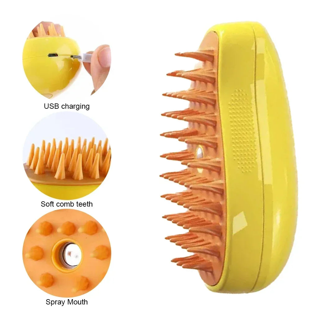 3-in-1 Pet Spray Grooming Brush for Dogs and Cats by PetZync