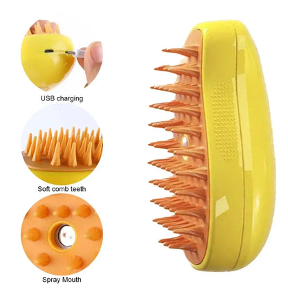 3-in-1 Pet Spray Grooming Brush for Dogs and Cats by PetZync