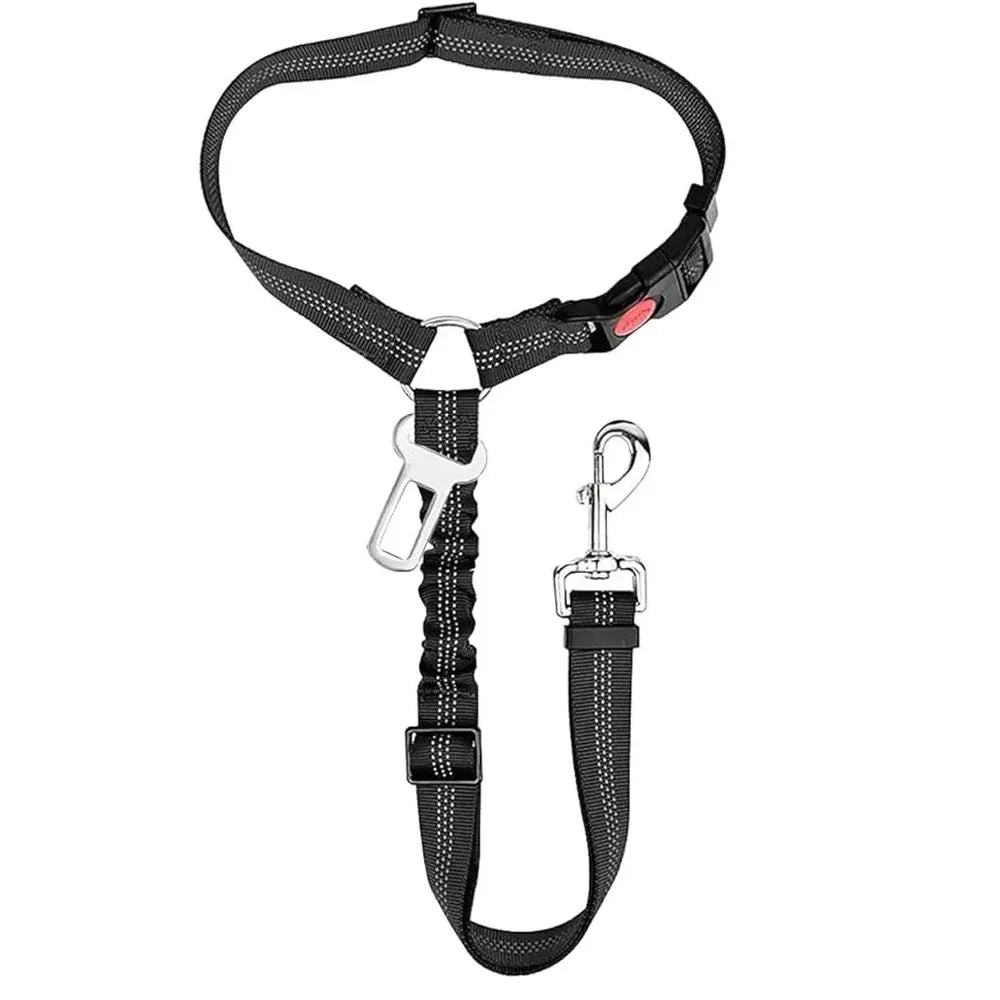 2-in-1 Adjustable Reflective Dog Car Seat Belt with Headrest Restraint by PetZync