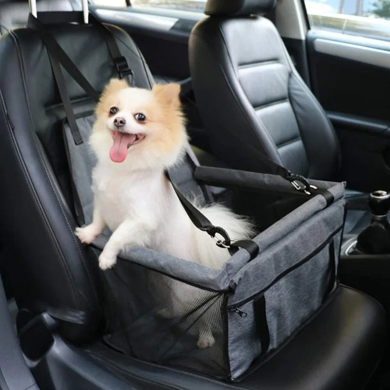 Foldable Pet Car Seat Hammock with Safety Harness for Dogs and Cats by PetZync