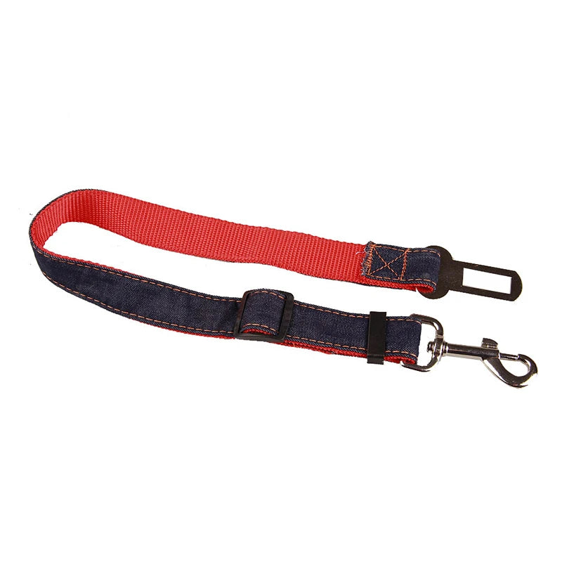 Adjustable Camouflage Denim Dog Car Safety Seat Belt Leash by PetZync