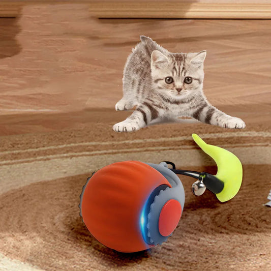 Rechargeable Interactive Rolling Cat Toy Ball with Teaser Tail by PetZync