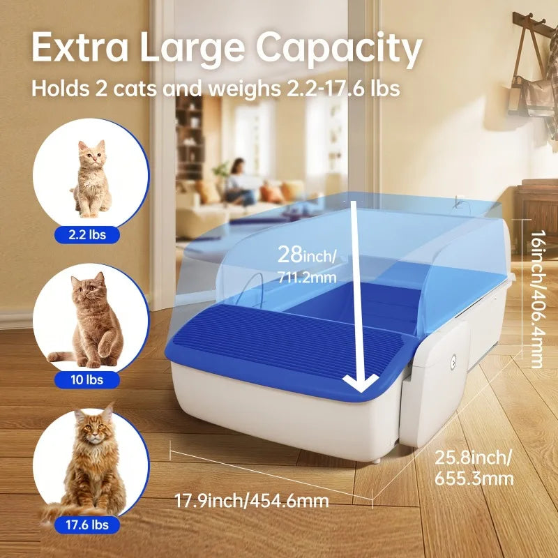 Self-Cleaning Automatic Cat Litter Box with App Control by PetZync