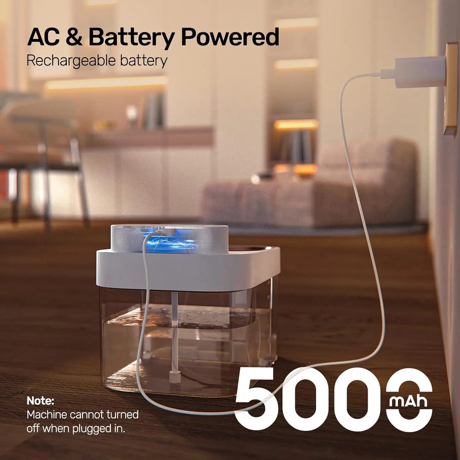 Smart Cat Water Fountain with App Monitoring, Dual Power, and Filterless Separation System by PetZync