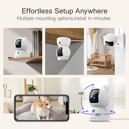 2.5K WiFi Pet Monitoring Camera with 360° View and 2-Way Audio by PetZync