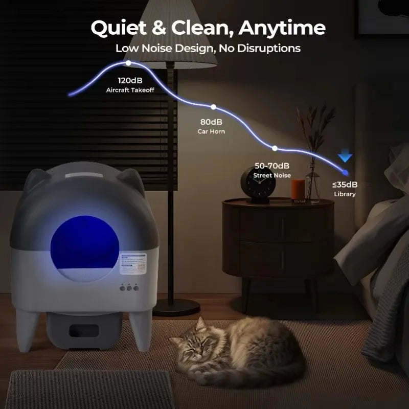 Extra Large Automatic Cat Litter Box with App Control and Odor Management by PetZync