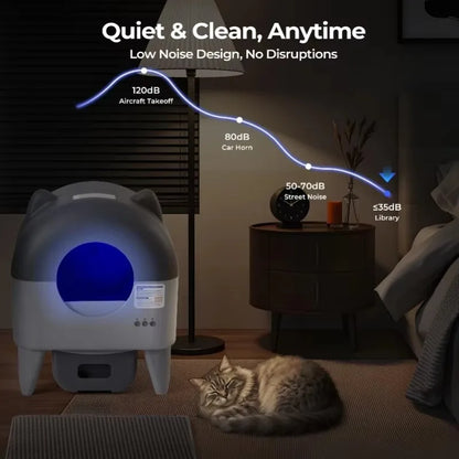 Extra Large Automatic Cat Litter Box with App Control and Odor Management by PetZync