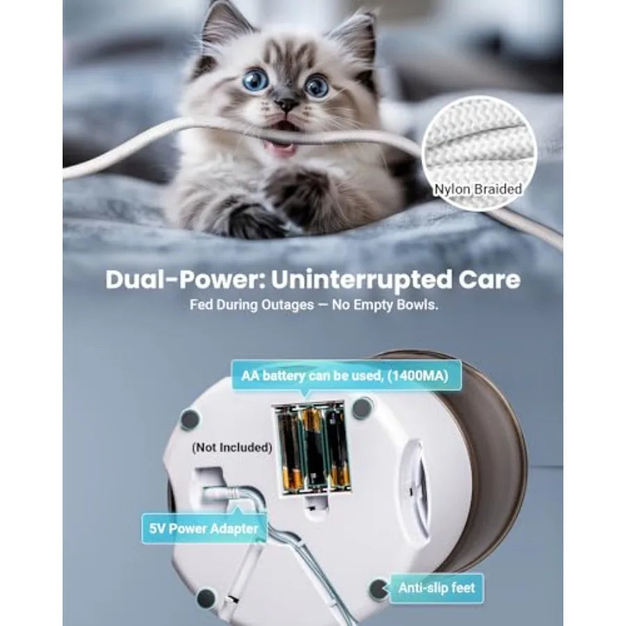 Smart WiFi Automatic Cat Feeder for 3 Cats, 6L Capacity by PetZync
