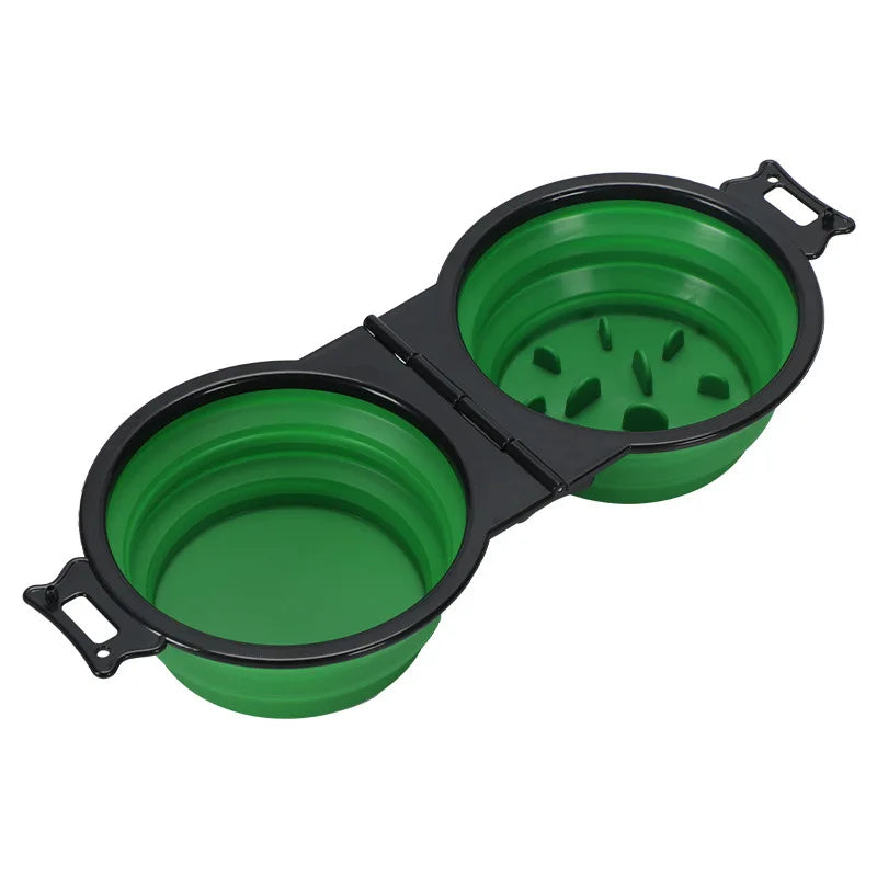 2-in-1 Collapsible Dual Pet Travel Bowl for Food and Water by PetZync