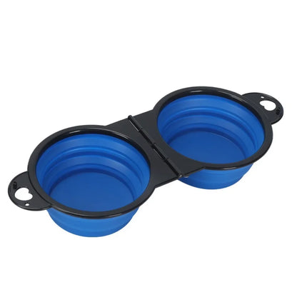 2-in-1 Collapsible Dual Pet Travel Bowl for Food and Water by PetZync
