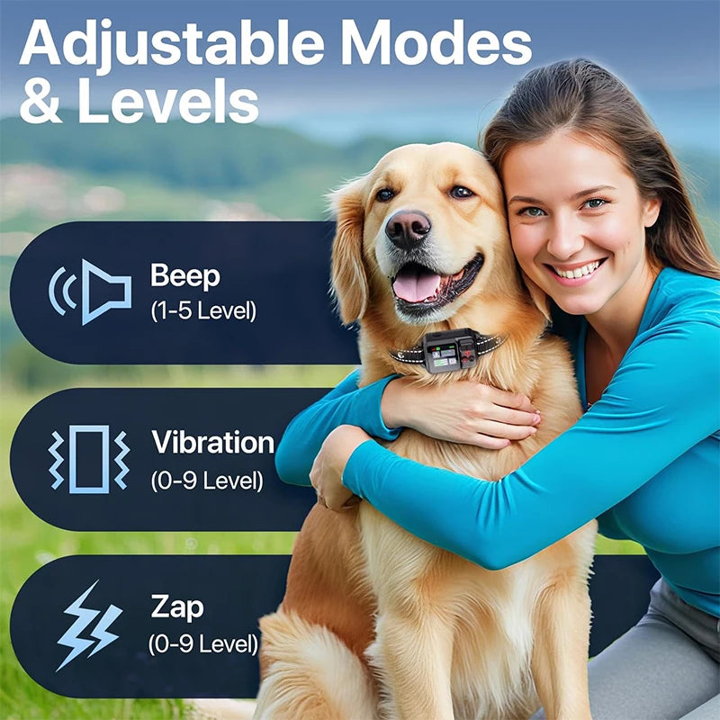 GPS Wireless Dog Fence Collar with Adjustable Boundary Range by PetZync