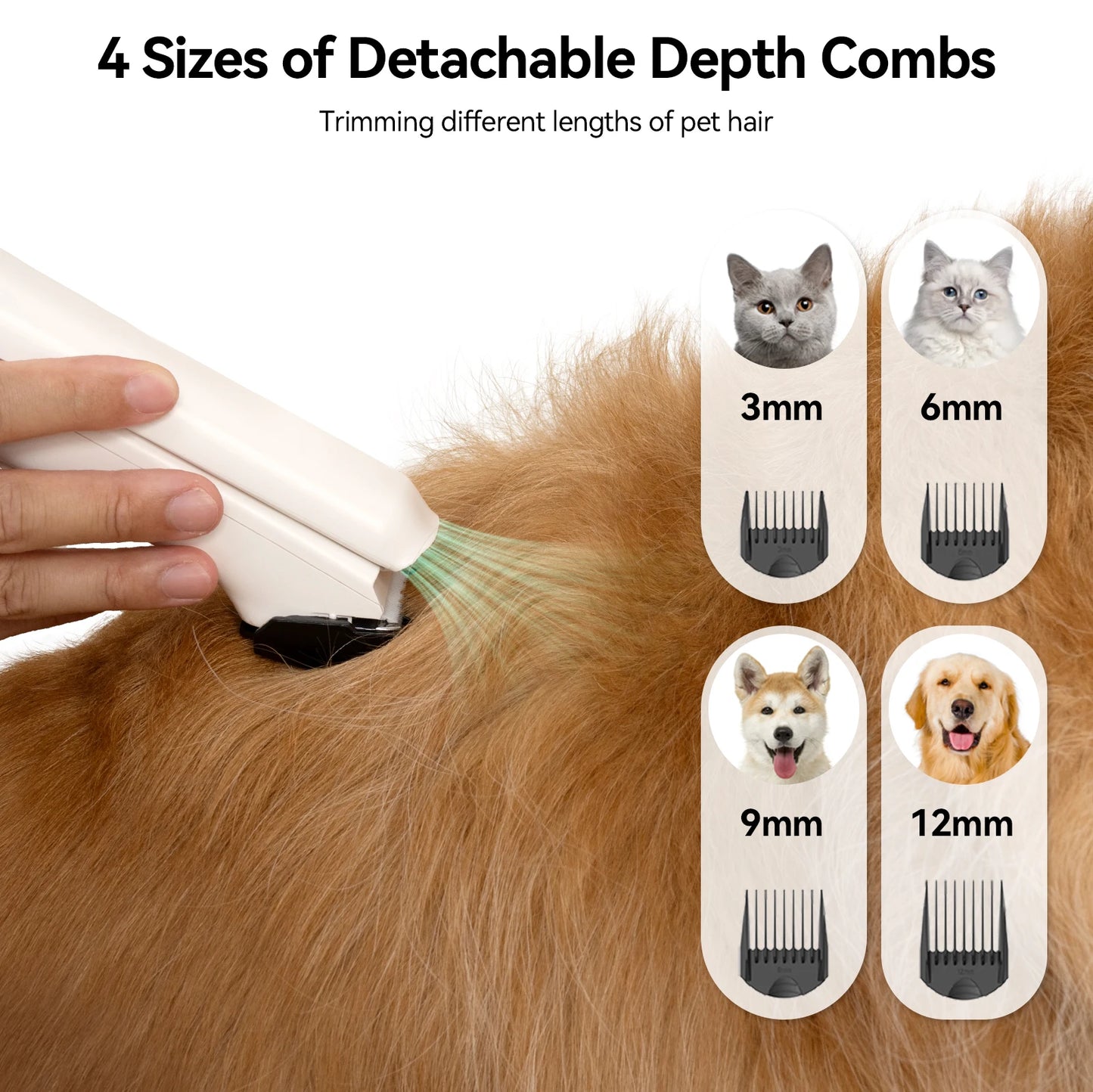 3-in-1 Pet Grooming Vacuum and Dryer Kit with Clipper, 15KPA Suction and 5 Tools by PetZync