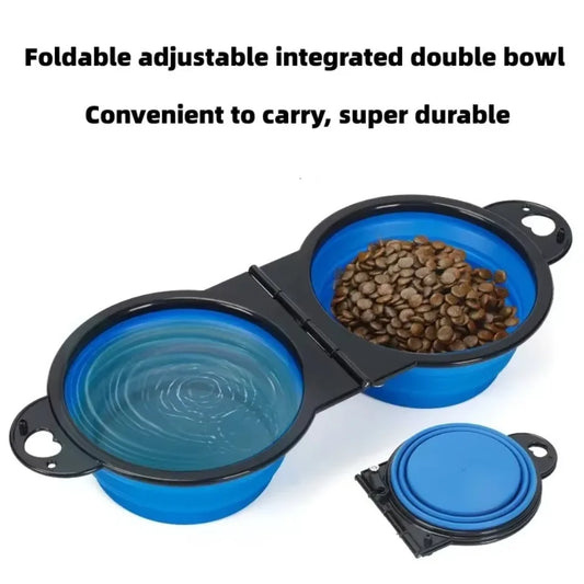 2-in-1 Collapsible Dual Pet Travel Bowl for Food and Water by PetZync