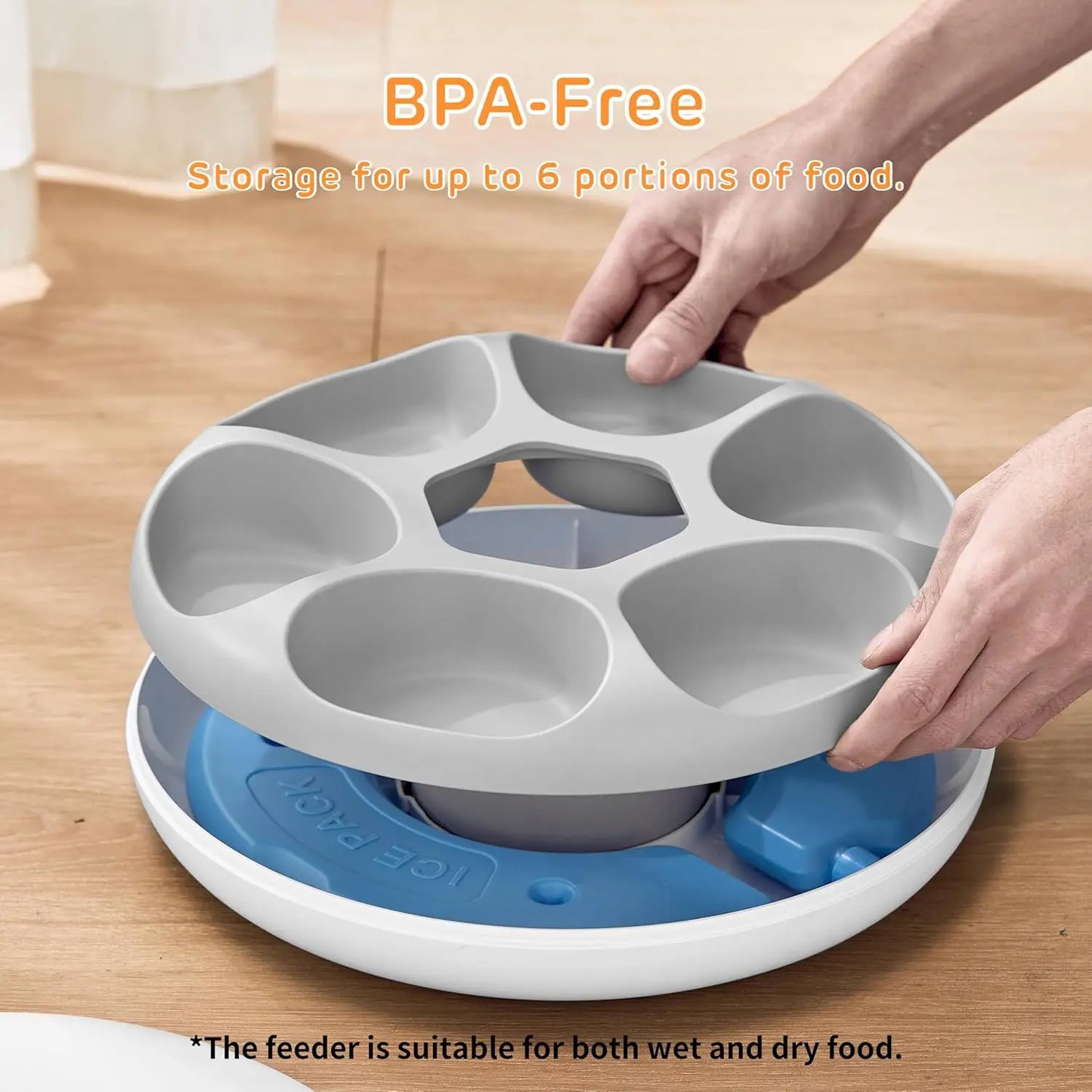 Cordless Automatic Wet & Dry Pet Feeder with Ice Packs and Programmable Timer by PetZync