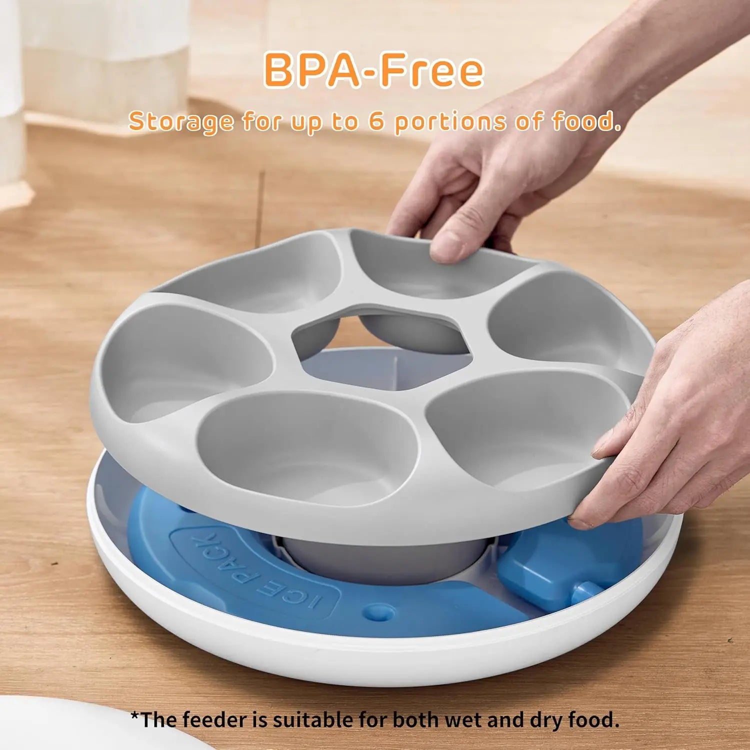 Cordless Automatic Wet & Dry Pet Feeder with Ice Packs and Programmable Timer by PetZync