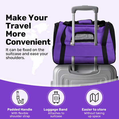 Soft-Sided Foldable Pet Carrier for Cats and Small Dogs up to 20 lbs by PetZync