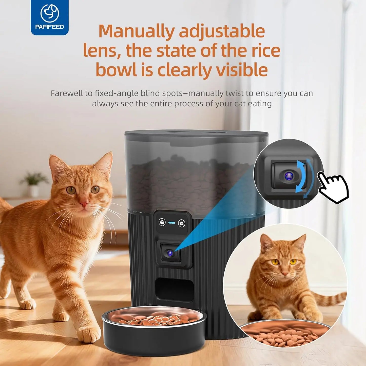 Smart WiFi Pet Feeder with Camera, Water Fountain, and App Control by PetZync