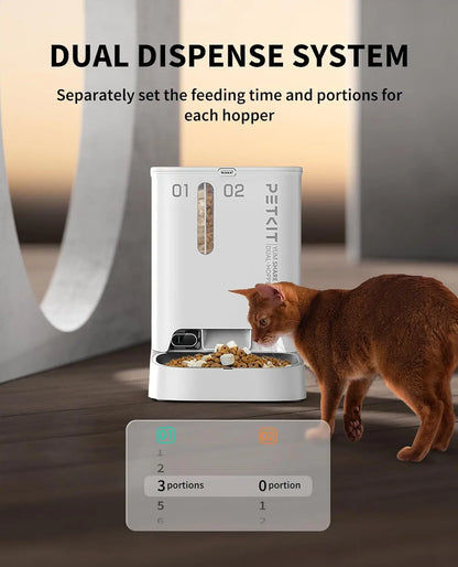 Smart Automatic Pet Feeder with 1080P Camera, Dual Hopper, and Two-Way Audio by PetZync