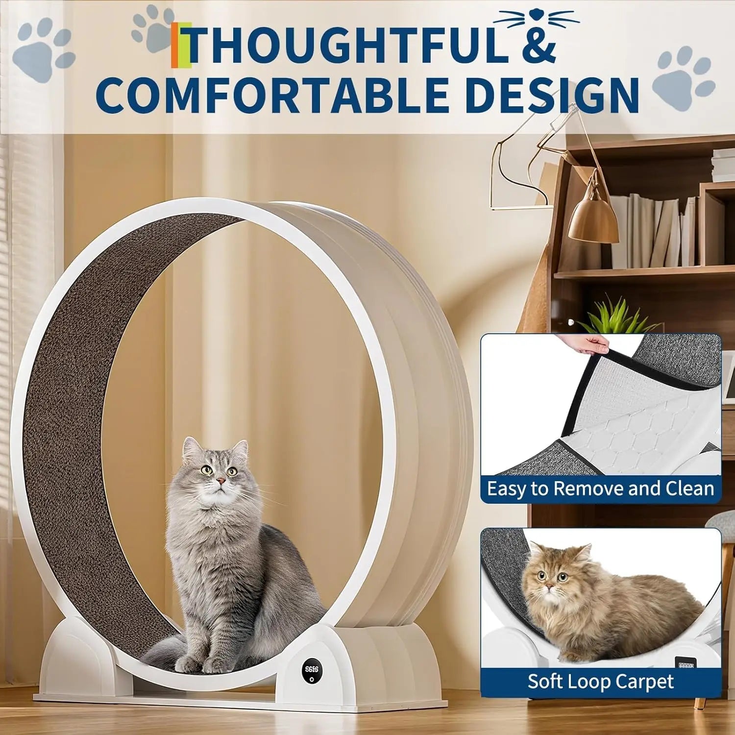 ABS Cat Exercise Wheel with Pedometer for Indoor Cats by PetZync