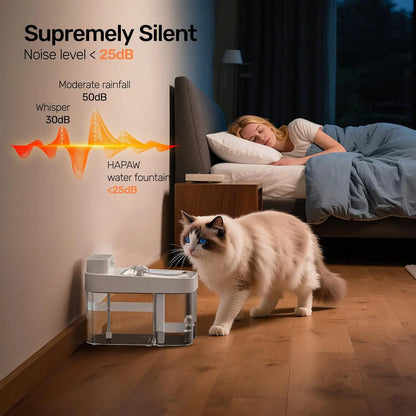 Smart Cat Water Fountain with App Monitoring, Dual Power, and Filterless Separation System by PetZync