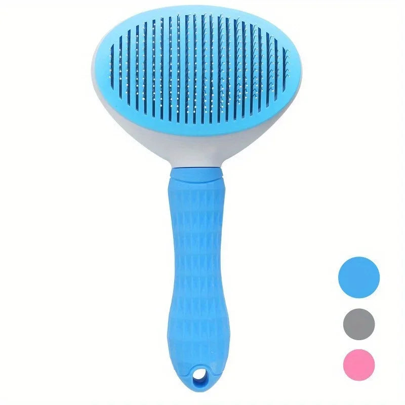 One-Click Self-Cleaning Slicker Brush for Dogs and Cats by PetZync