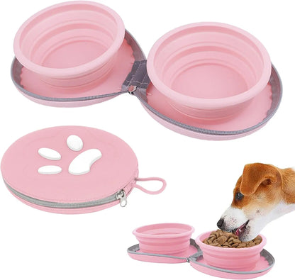 2-in-1 Collapsible Pet Travel Bowl for Food and Water by PetZync