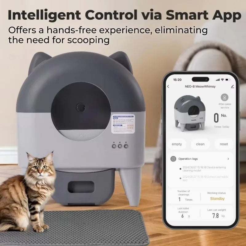 Extra Large Automatic Cat Litter Box with App Control and Odor Management by PetZync