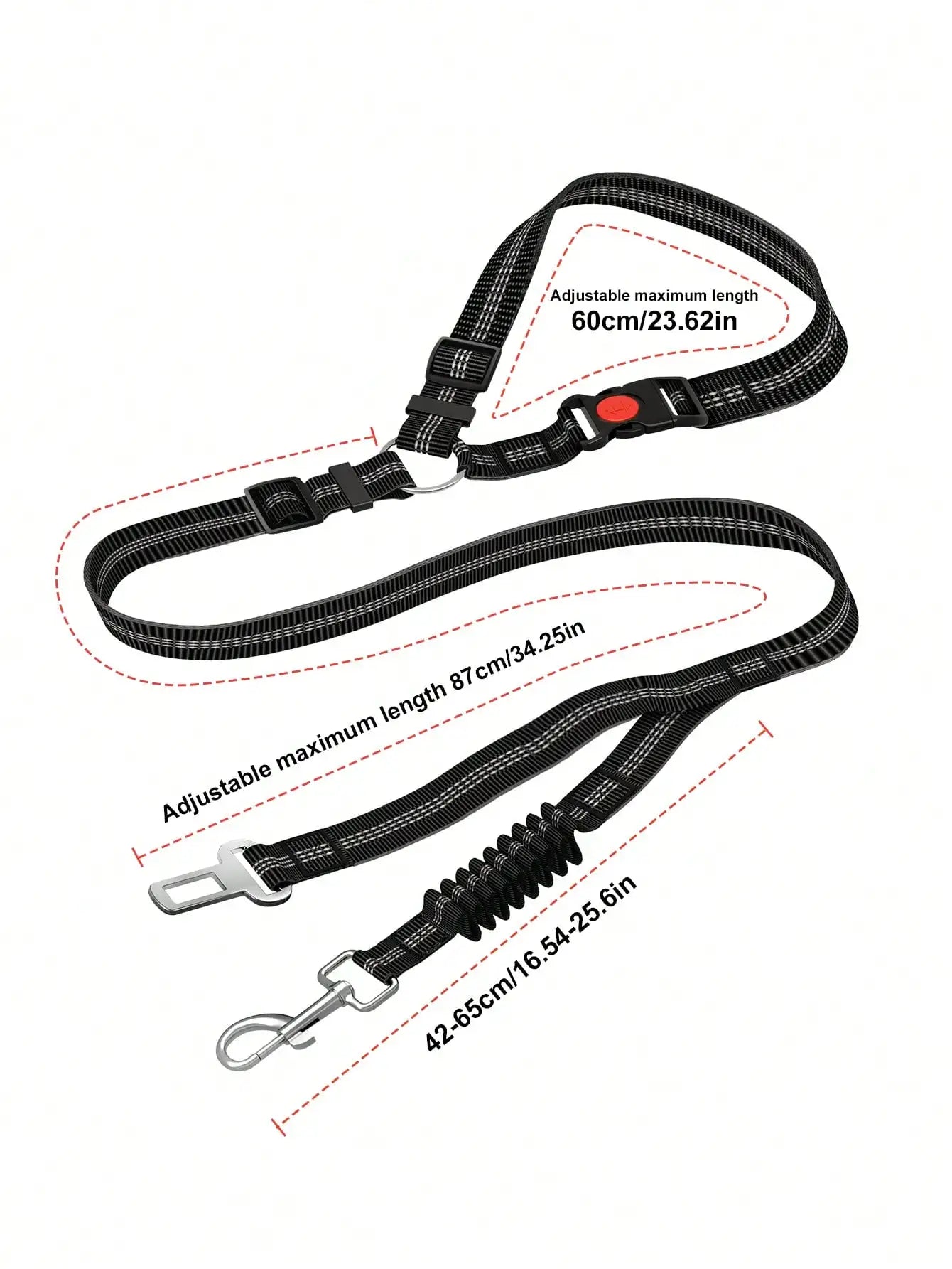 2-in-1 Adjustable Dog Car Seat Belt with Headrest Restraint by PetZync