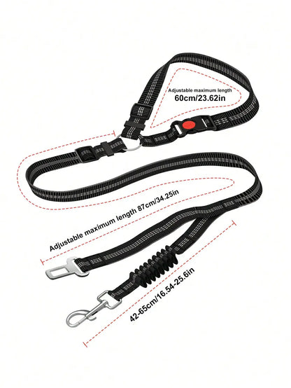 2-in-1 Adjustable Dog Car Seat Belt with Headrest Restraint by PetZync