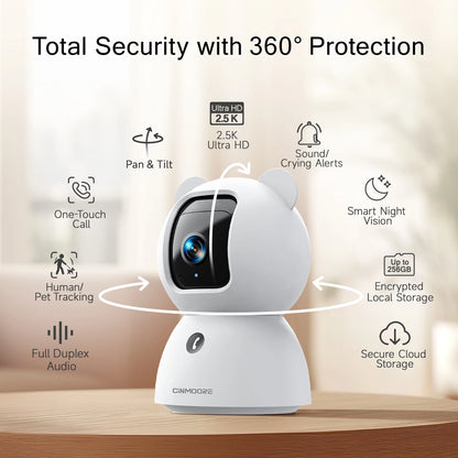 2.5K WiFi Pet Monitoring Camera with 360° View and 2-Way Audio by PetZync