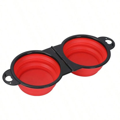 2-in-1 Collapsible Dual Pet Travel Bowl for Food and Water by PetZync