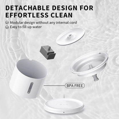 App-Controlled Pet Water Fountain with 3 Modes and Water Level Window by PetZync