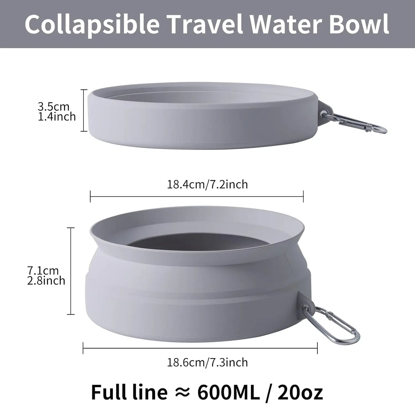 Collapsible No-Spill Pet Travel Water Bowl for Cars by PetZync