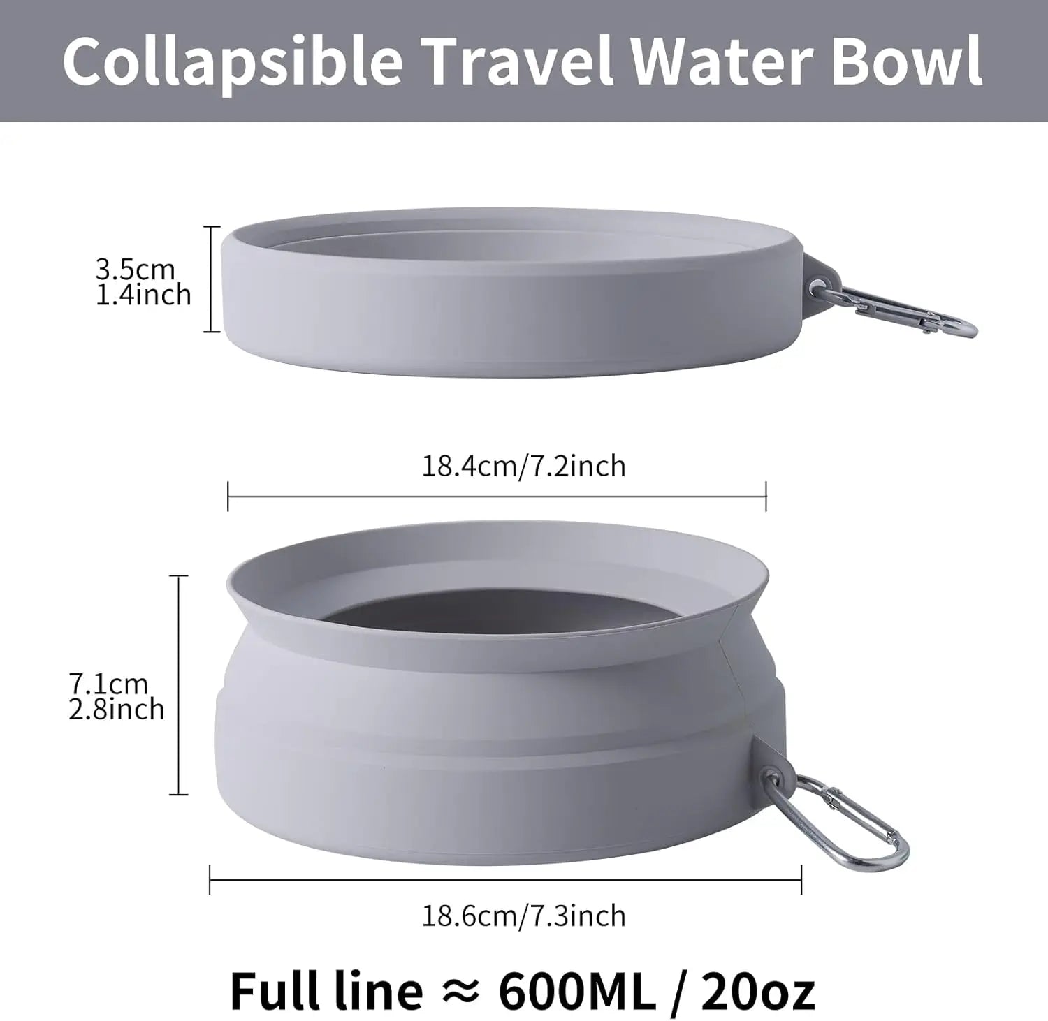 Collapsible No-Spill Pet Travel Water Bowl for Cars by PetZync
