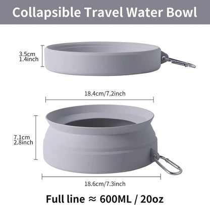 Collapsible No-Spill Pet Travel Water Bowl for Cars by PetZync