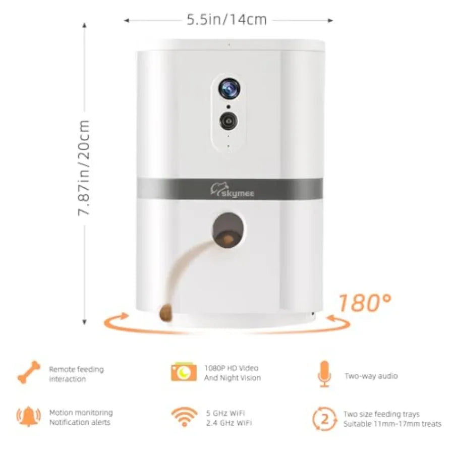 AI Dog Camera with Automatic Treat Dispenser and 180° Pan View by PetZync