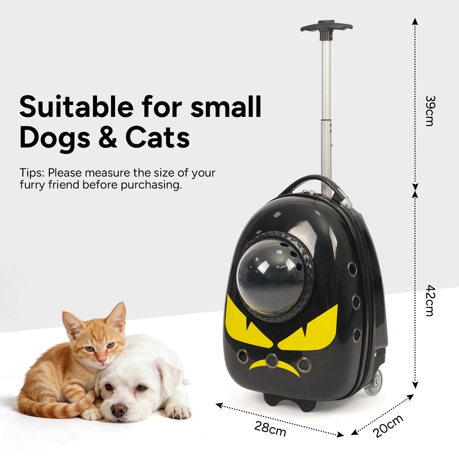 2-in-1 Breathable Pet Carrier Backpack and Suitcase for Cats and Small Dogs by PetZync