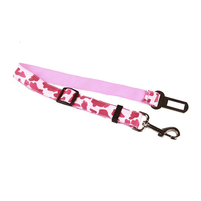 Adjustable Camouflage Denim Dog Car Safety Seat Belt Leash by PetZync